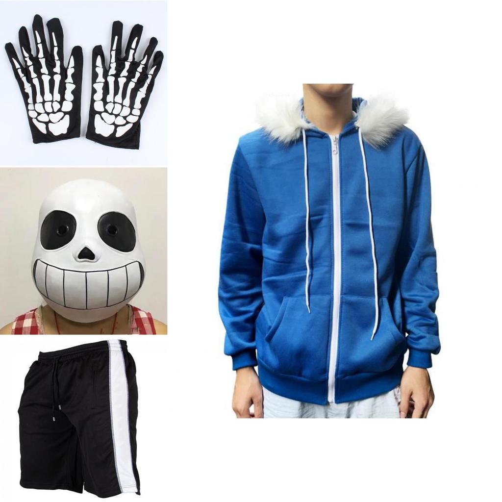 Trendy Game Undertale Sans Cosplay Costume Hoodie Featuring Quality Mask And Gloves