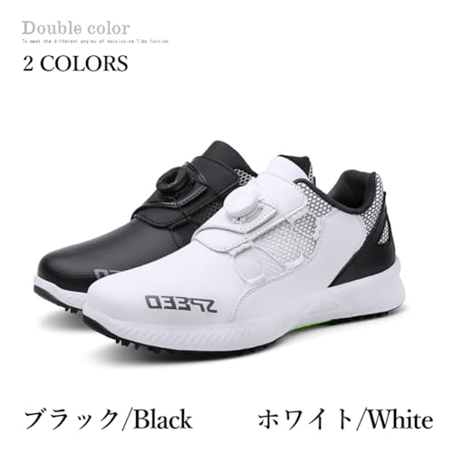 [mxcgzl] Golf Shoes with Spikes, Dial-Style, Thick Sole, Lightweight, Laceless, Comfortable, Soft, Stylish, Non-Slip, Wide Fit, Plus Sizes, Profession