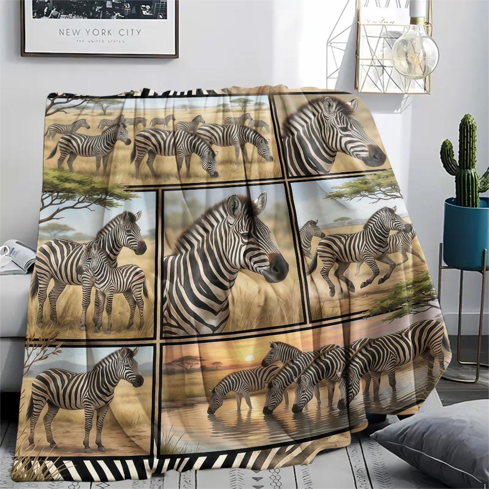 Animal Pattern Frame Print Flannel Blanket High quality Comfortable for All Seasons Home Decor Warmth and Comfort Perfect for Christmas Gifts