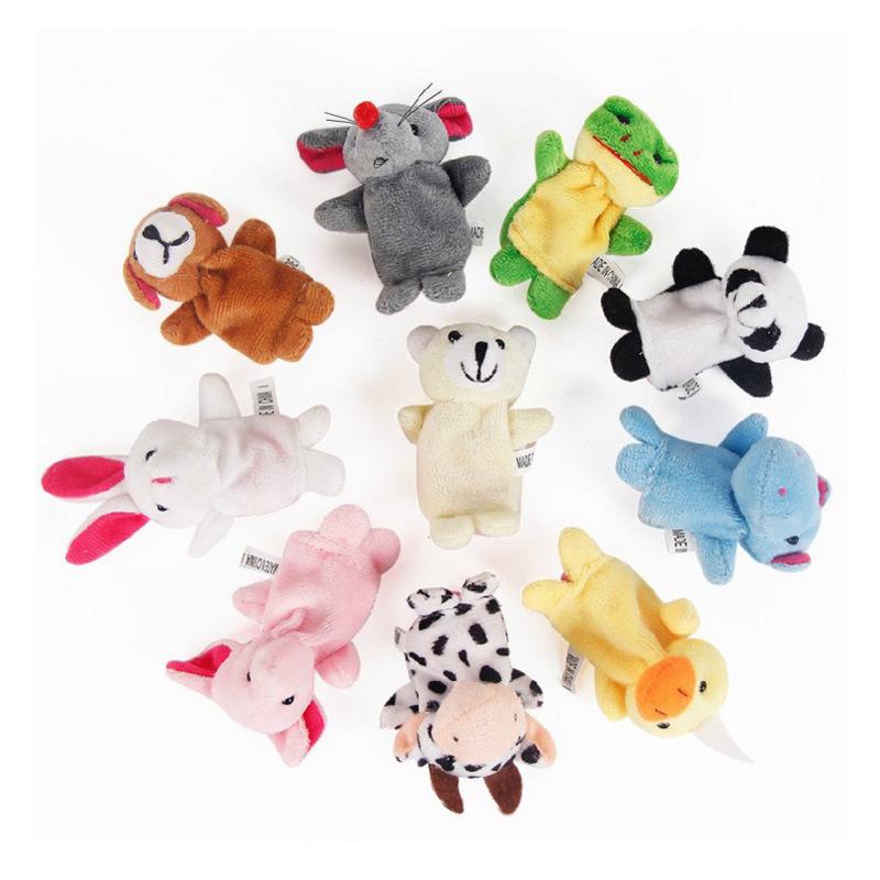 Plush Mini Animal Finger Puppets: Educational Baby Soothing Toy