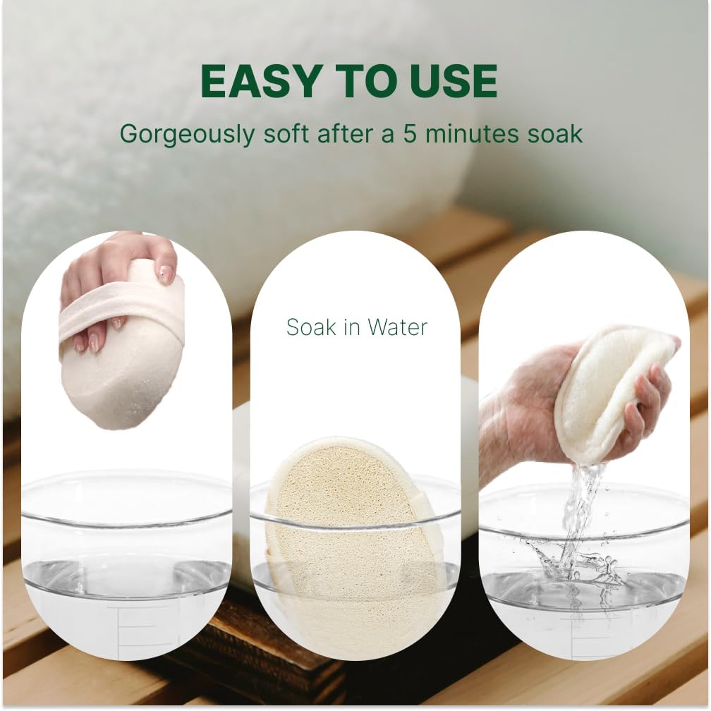 Natural Loofah Sponge,Integrated Soft Sponge Layer,Shower Exfoliating Body Scrub,Gentle Skin-Friendly Loofah Sponge,Suitable for Men and Women,Ideal