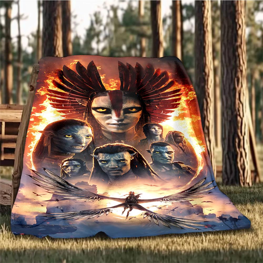 1pc Avatar Outdoor Personalized Flannel Blanket, Soft, Lightweight Personalized Flannel Blanket, Digital Printing,