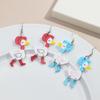 New Cute Christmas Scarf Duck Acrylic Earrings for Women Funny Cartoon High Heels Duck Animal Dangle Earring Novelty Jewelry