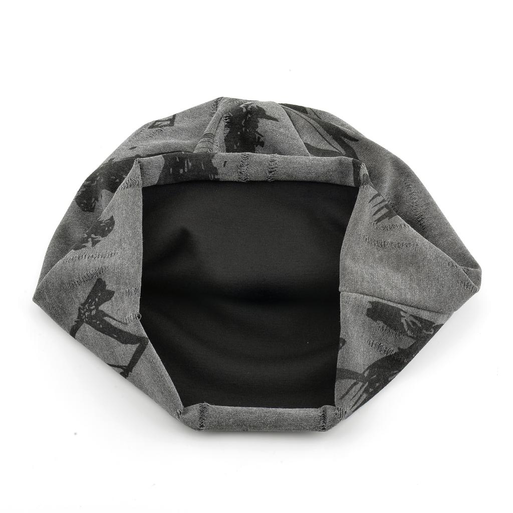 Unisex Chinese-Style Letter-Print Slouchy Beanie Men Women Fashion Loose Style Bonnet Cap Spring Autumn Casual Sport Hats