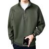 Men's 2024 Spring/Autumn Thickened Pullover Half-Zip Stand Collar Sweatshirt