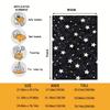 Black Starry Sky Flannel Throw Blanket White Star Glitter Print Soft Lightweight Kids Bedroom Decor Blanket