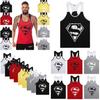 Superman Pattern Mens Sports Vest With Cotton Fabric For Summer Workout And Active Lifestyle
