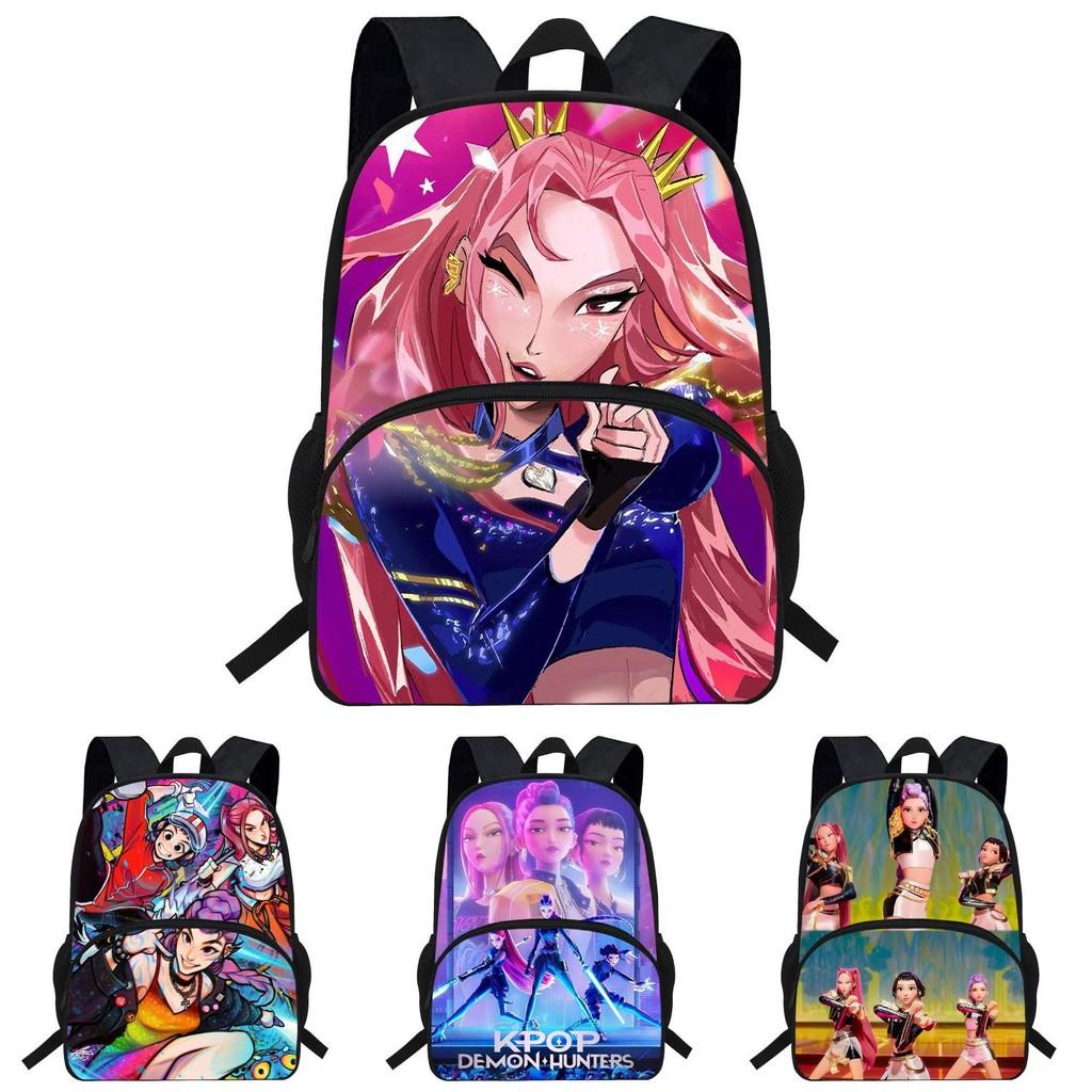 Kpop Dämonenjäger Rucksack für Kinder mit atmungsaktivem Oxford-Gewebe und Stoßdämpfung für den Schulgebrauch