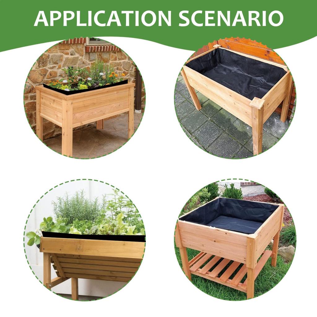 63 × 82 inch planting bed lining cloth black non woven breathable planting trough liner suitable for indoor and outdoor flower pots flower boxes vege