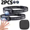 High Power LED Motion Sensor Headlamp Portable USB Rechargeable Waterproof Head Flashlight for Outdoor Camping Emergency Work