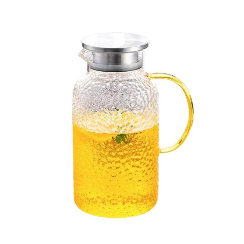 Qianxing Large Capacity Hammered Glass Pitcher