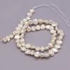 1String, 7-8mm White Natural Freshwater Pearls, Handmade Oblate Pearl Beads for Jewelry Making DIY Necklace Bracelet Accessories 36cm