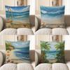 Home Decor Seaside Swing With Starfish Decorative Pillow Pattern Cushion Cover Suitable For Sofa Bedroom Car Pillow Cover