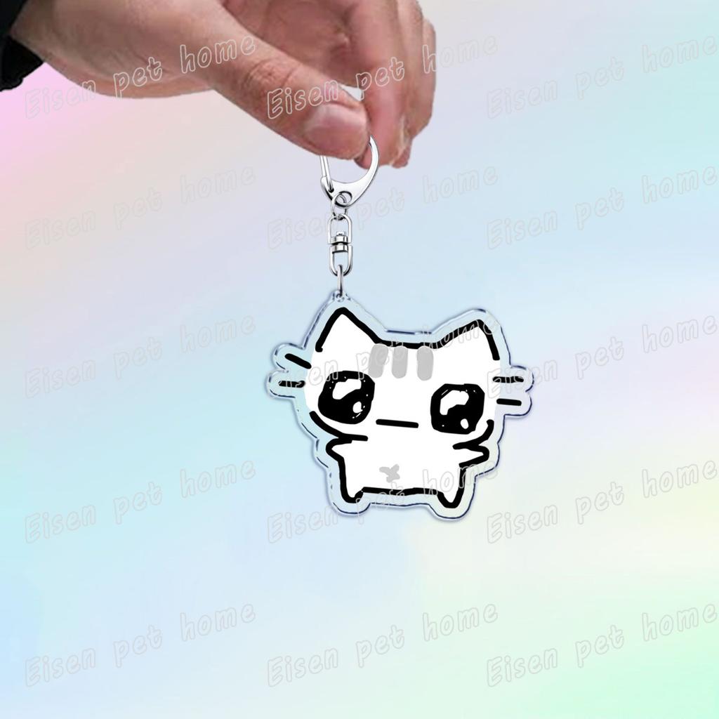 Cute Cat Cartoon Keychains for Accessories Bag Funny Meme Kawaii  Strawberry Kitten KeyChain Ring Jewelry Fans Gifts Keyrings