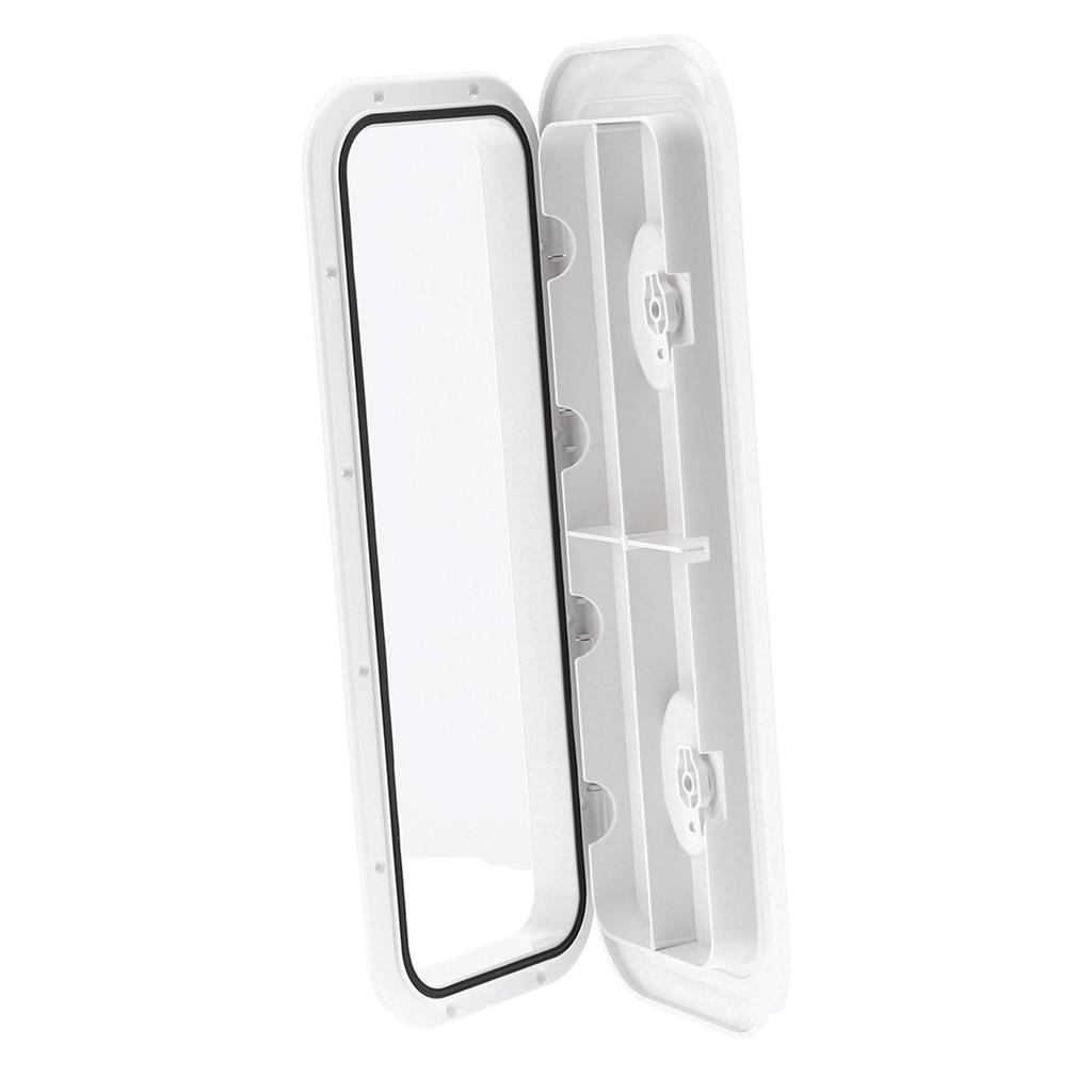 Dektoegang   Inspectieluik 180 graden Scharnierend Deksel UV-bestendig met Slot voor Marine Boot 24 x 9,5 inch(Wit )