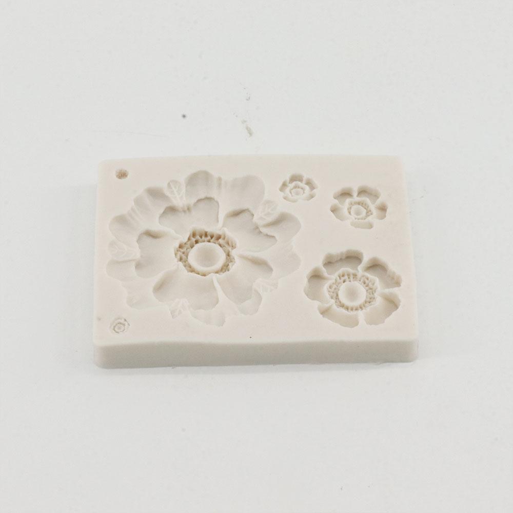 

Cake Decorating 3D Peony Flower Fondant Mold Floral Silicone Mould Baking Tool Kitchen Utensils сірий