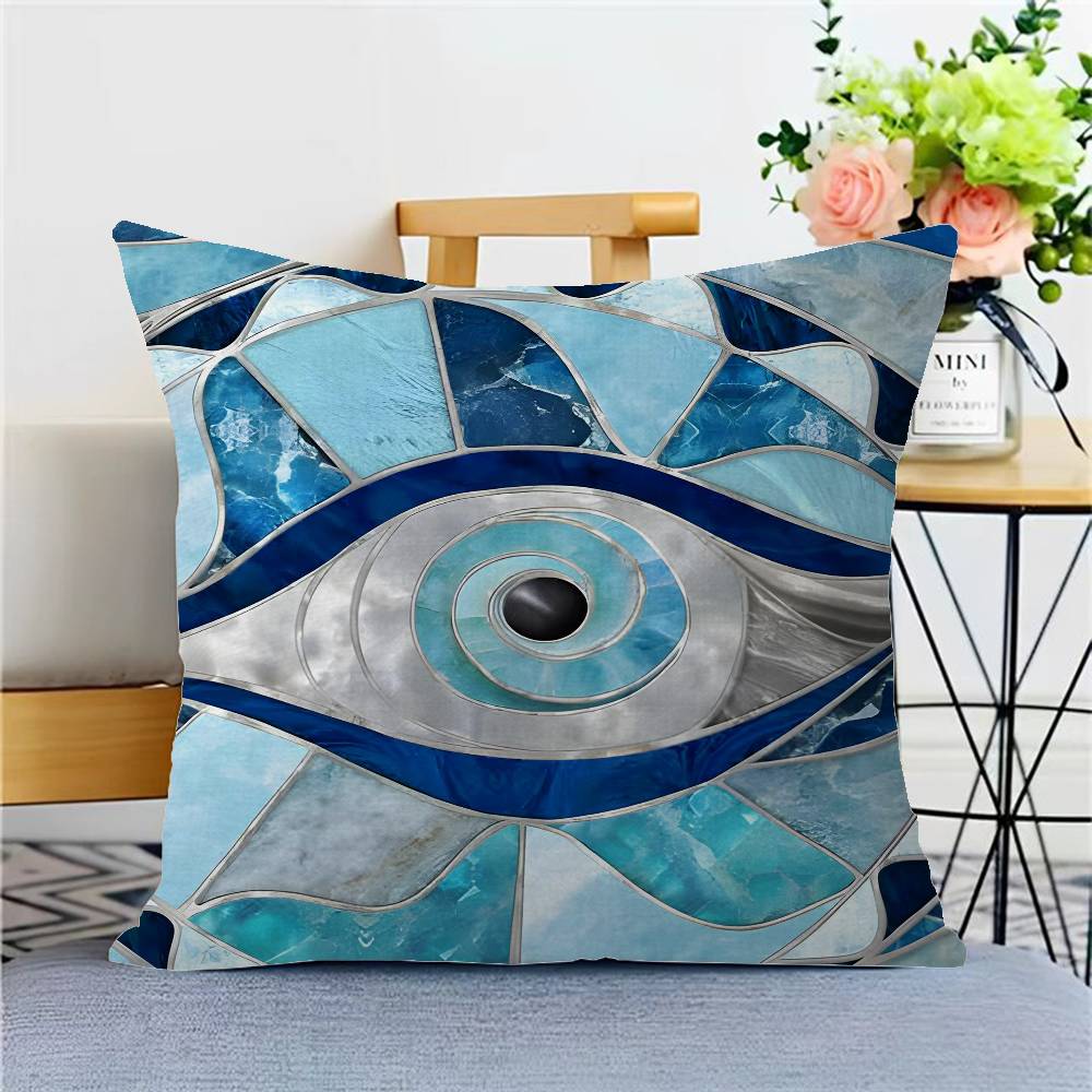 Funny Lucky Evil Eye Pillow Cover Sofa Cushion Cover Home Room Decoration Children Gift