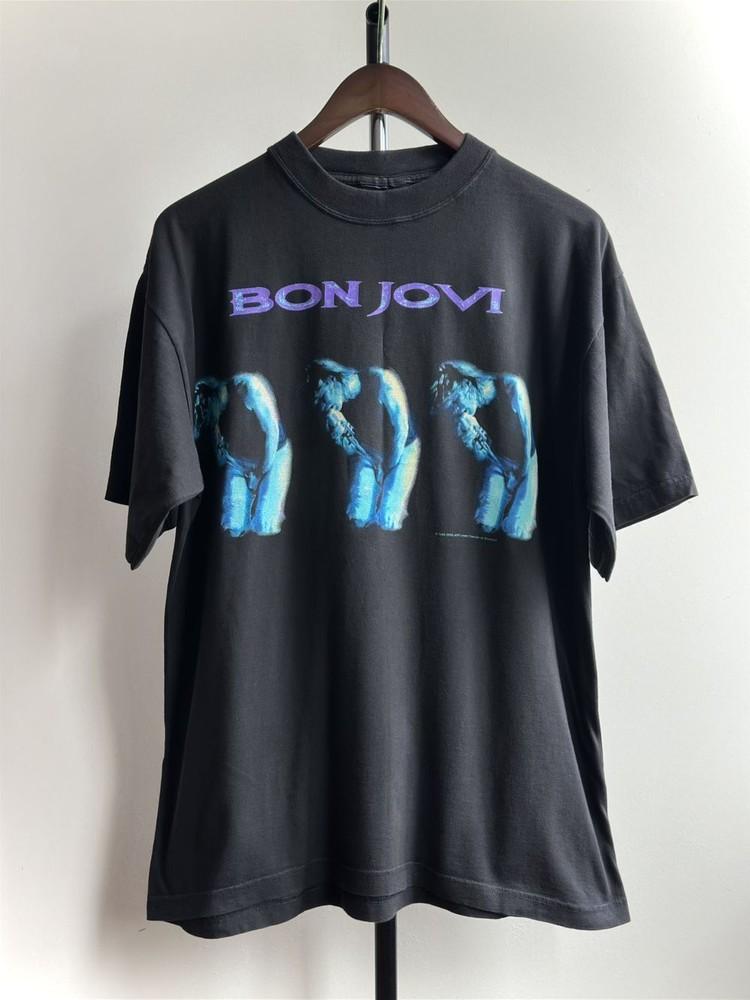 Vtg 1995 BON JOVI World Tour Rare Black Short Sleeve Unisex Tshirt S-5XL KH15835 Unisex T-Shirt S