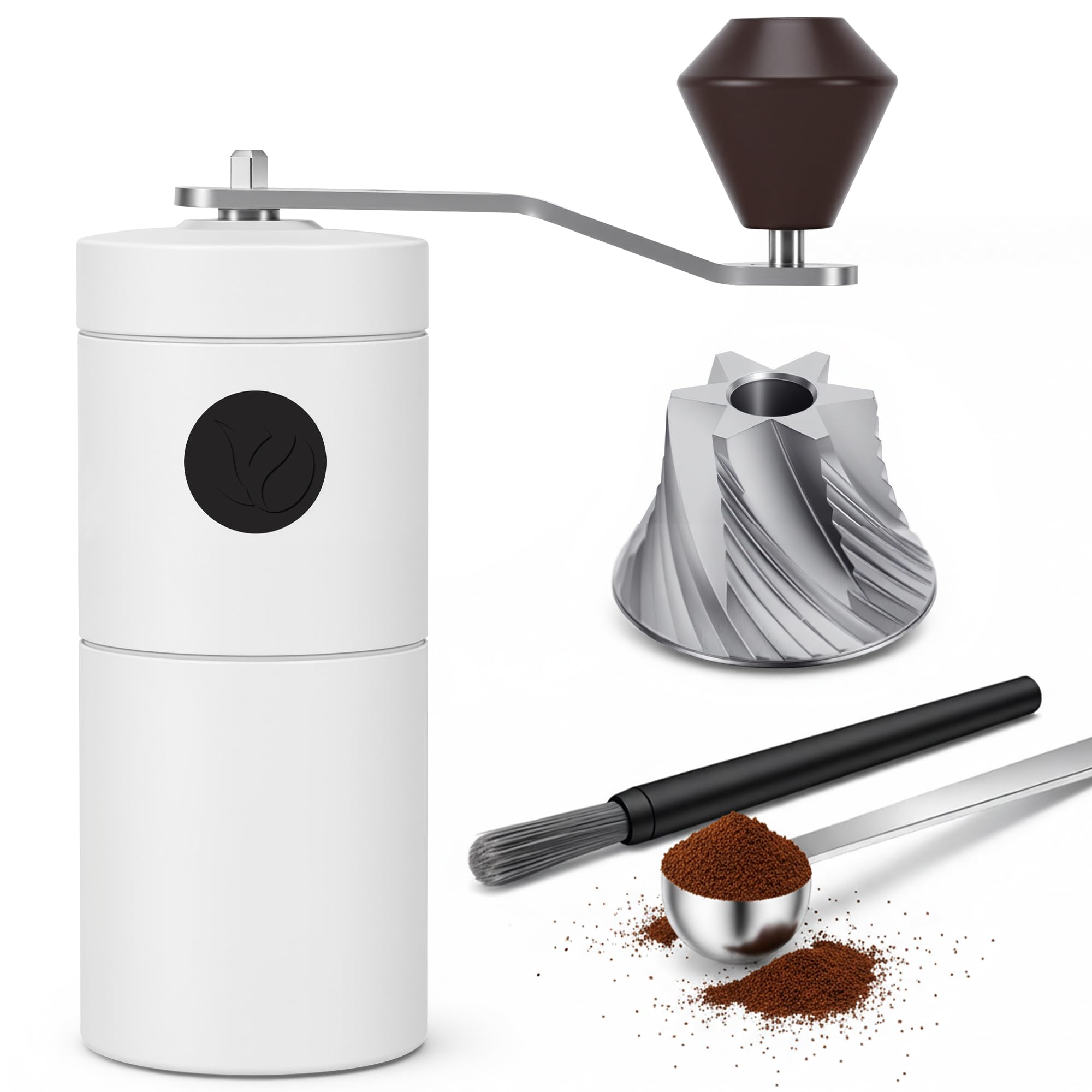 

COSOWO Manual Coffee Grinder, Metal with Stainless Steel Grinding ...
