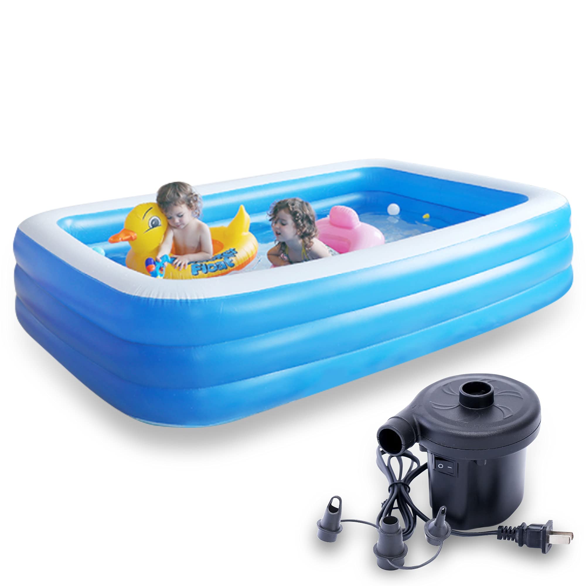

Large 3m Inflatable Pool for Home Family Water Jumbo Kids for Home Use x 183 x Use, Pool, Play, Leisure, Pool, Pool, Rectangular, (Three-Layer (300