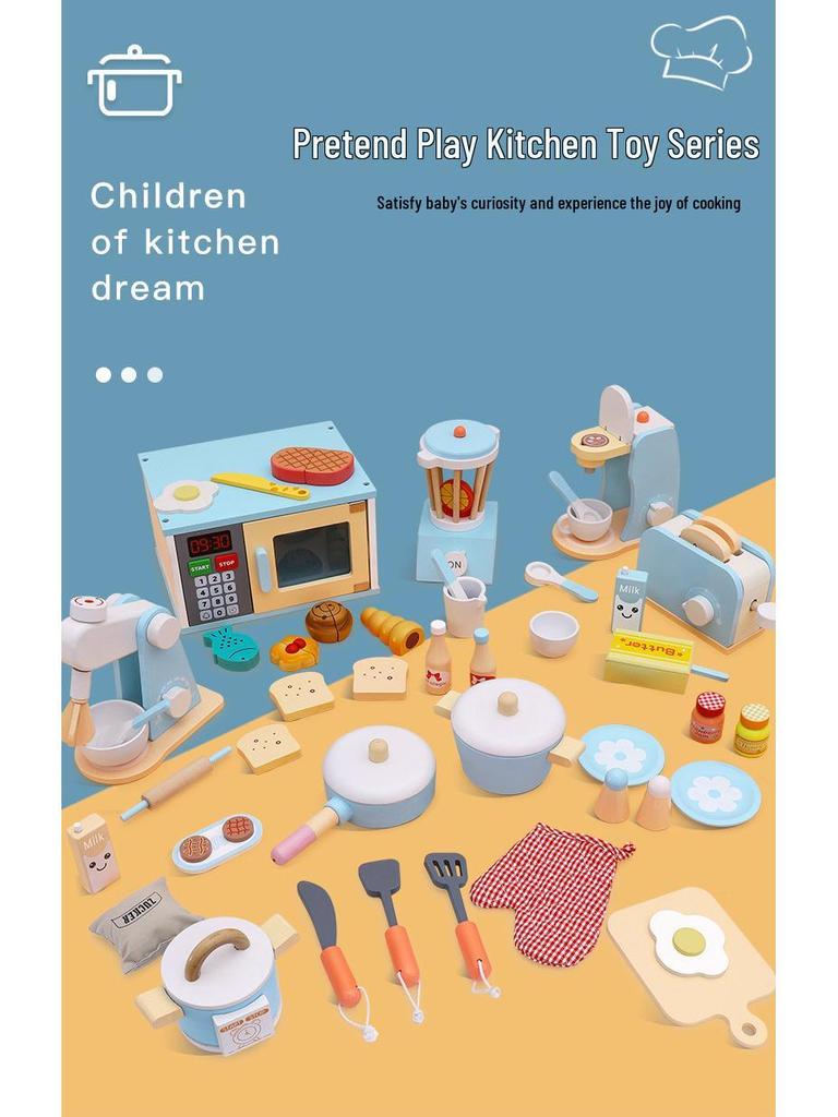Wooden Educational Pretend Play Kitchen Set for Kids