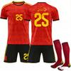 Підлітки Діти Дорослі Футбольна форма Спортивний Тренувальний Комплект з Шкарпетками Чемпіонат Світу з Футболу FIFA 2026 Бельгія Домашня #25 Доку