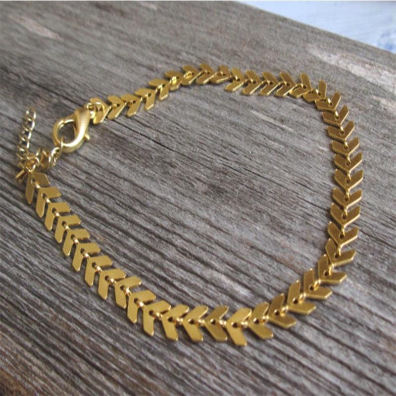 Summer Beach Foot Jewelry Bohemian Arrow Sequin Snake Bone Anklet Independent Packaging