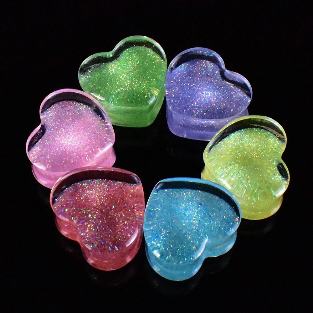 6-30 mm Herzform Ohr Tunnel Plugs Acryl Ohr Stretcher Expander Messgeräte für Ohren Körper Piercing Schmuck