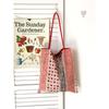 Spring New Korean Style Floral Double-Sided Shoulder Bag for Women Fresh Travel Canvas Tote Handbag