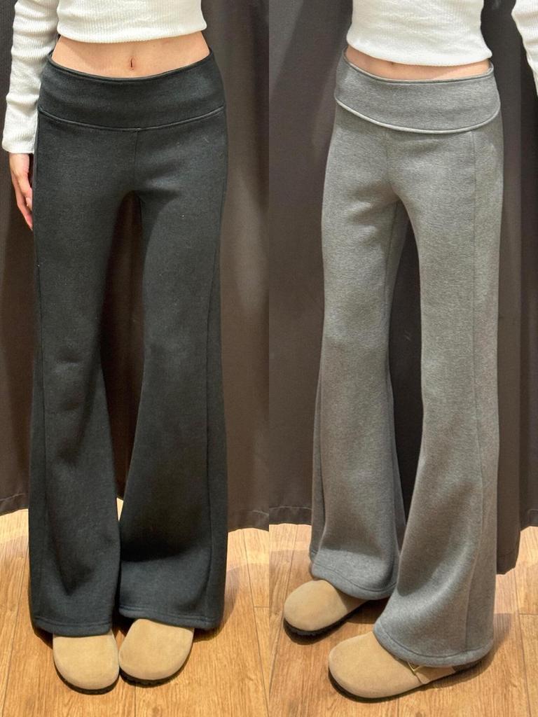 Women’s Fleece-Lined Micro-Flare Yoga Pants – High-Waisted, Slimming, Versatile for Autumn/Winter 2025