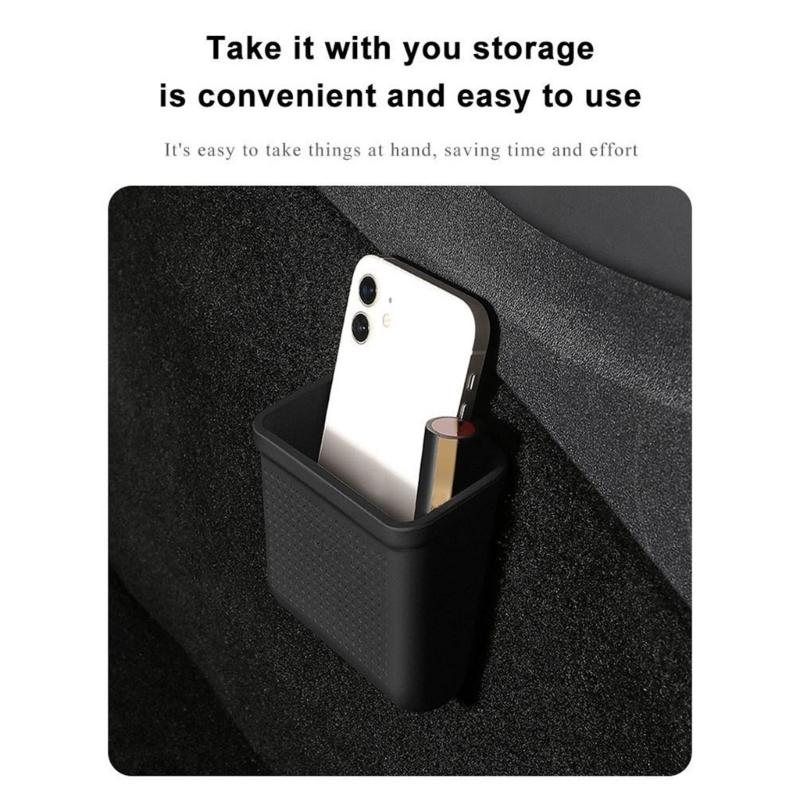 Car Storage Box Pocket Center Console Organizer Door Side Storage Box Pocket, Card Coin Container Case- for