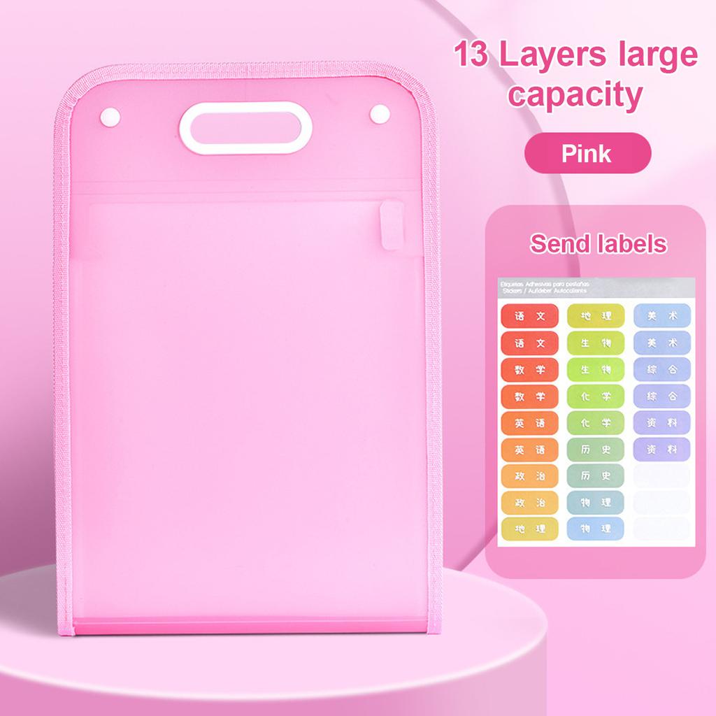 Portable Folder Multi-layer Large Capacity Accordion Bag Test Paper Storage Bag Student Stationery School Office Supplies