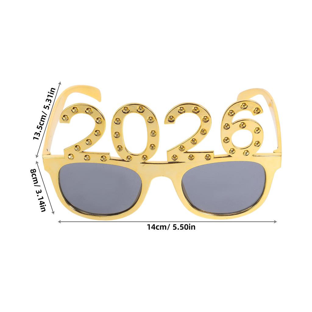Happy New Year 2026 Rhinestone Glasses Glitter Party Sunglasses Photo Booth Props Graduation Celebration 2026 Glasses