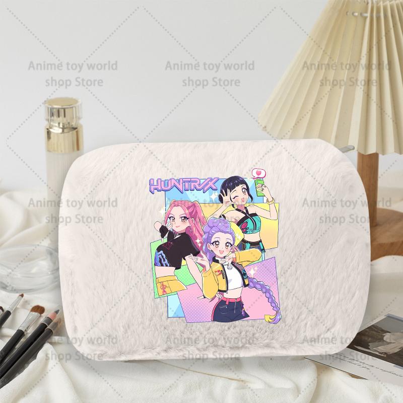 Kpop Demon Hunter Girls Women Plushes Cosmetic Bag New Makeup Bags Ladies Travel Organization Pouch Pink Pencil Case Gift