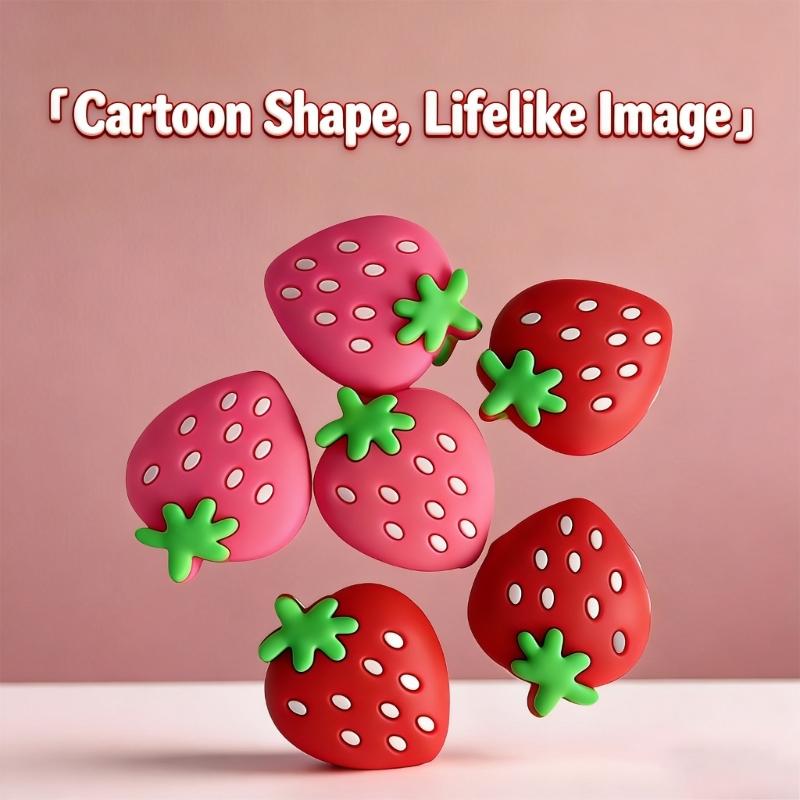 Amortisseurs de vibrations pour raquette de tennis en forme de fraise avec motif dessin animé