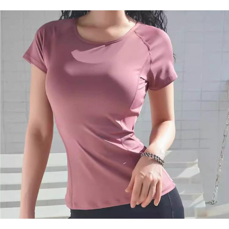 Nuova maglietta fitness ad asciugatura rapida da donna, T-shirt sportiva da corsa, abbigliamento da yoga attillato
