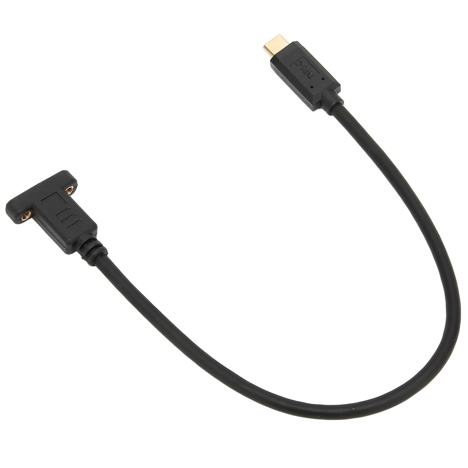 

USB Extension Cable 0.3M USB 3.1 Type C Male to Female 10Gbps Gold Plated Data Cable with Panel Mounting Screw Hole