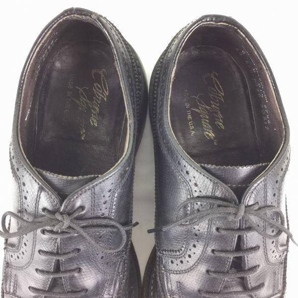 Vintage 80s Made in USA Coburne Square Long Wingtip Shoes Black Size 8D (25.5-26.0) Rare Item(USED)