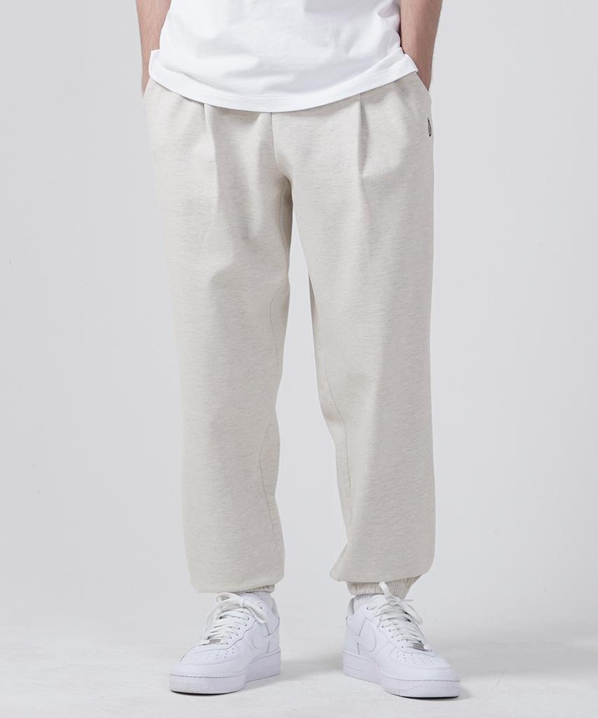 GAKKAI UNIONS One-Pleat Wide Sweatshirt Jogger Pants Oatmeal