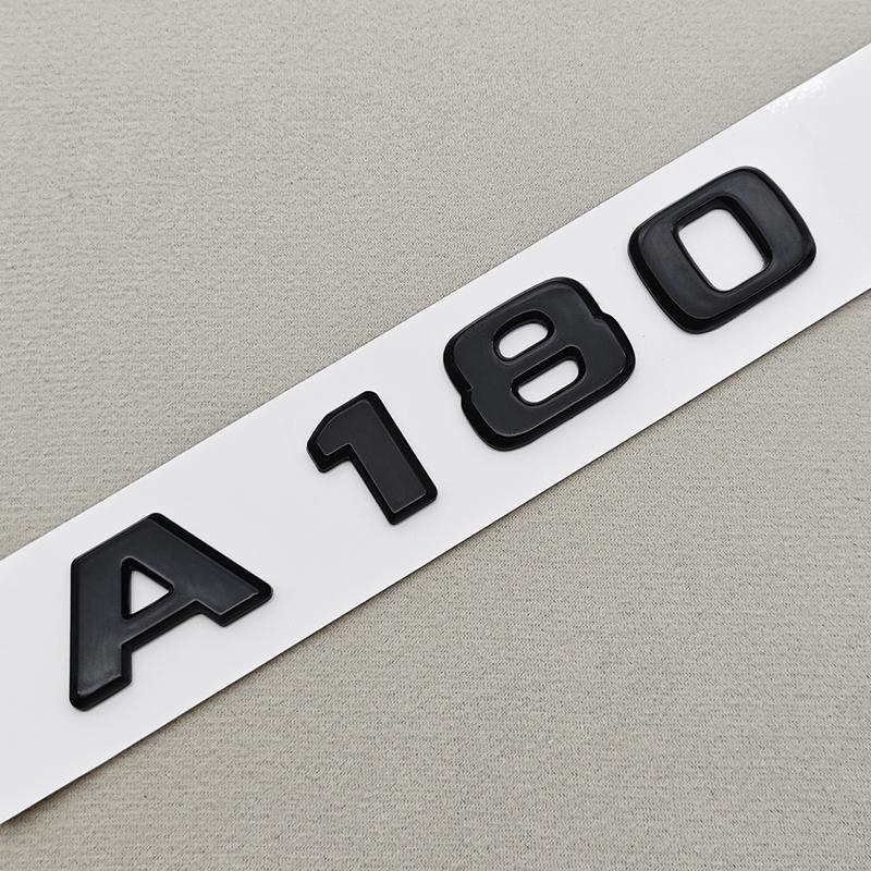 3D ABS Black A180 A200 A250 C180 C200 Logo Letters Car Rear Trunk Badge Sticker For Mercedes Benz W177 W176 V177 W206 W204 S205