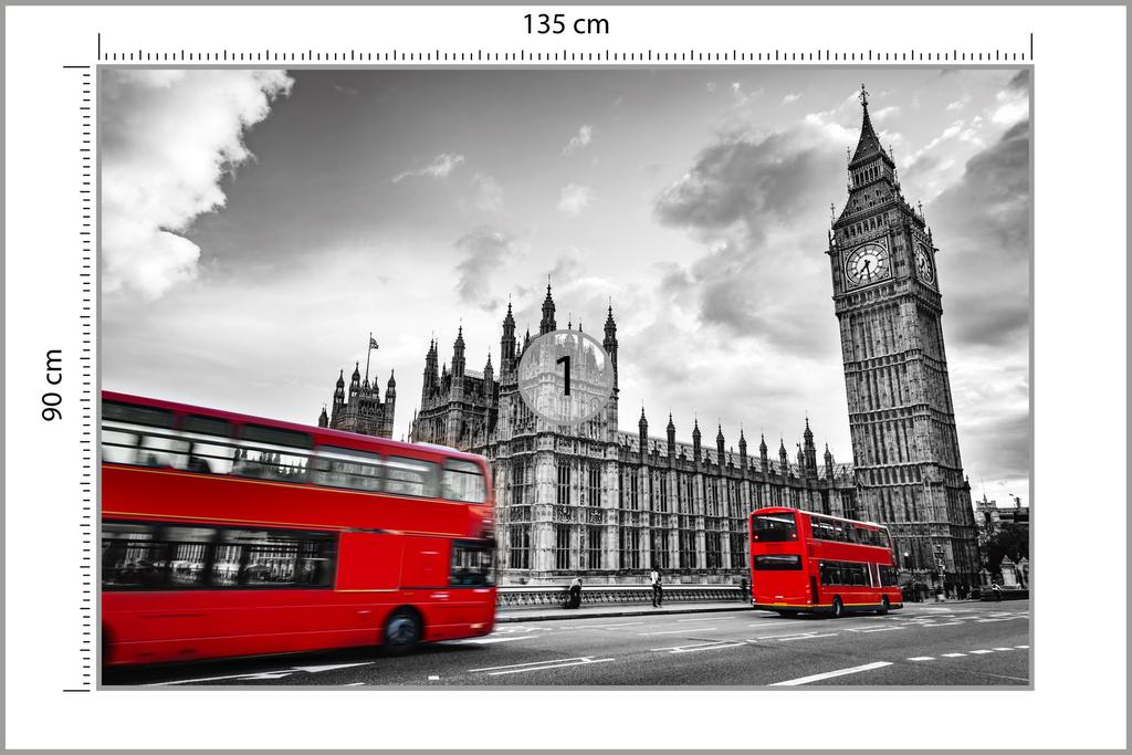 Photomural London Black And White  Structural Vinyl 135x90