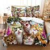 3D Cat Cute Kitten Bedding Sets Quilt Bed Cover Comforter Duvet Cover Pillow Case 2-3 Pieces Sets Kids Adult Bedroom Decoration