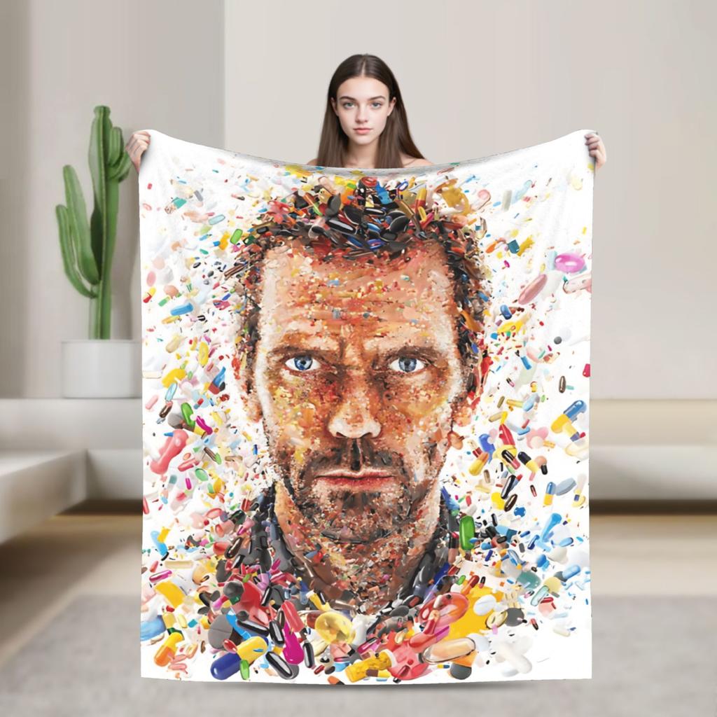 Doctor House Blanket Soft Fluffy Plush Throw Blanket For Students Couch Chair Sofa Bed Flannel Bedspread Bed Cover
