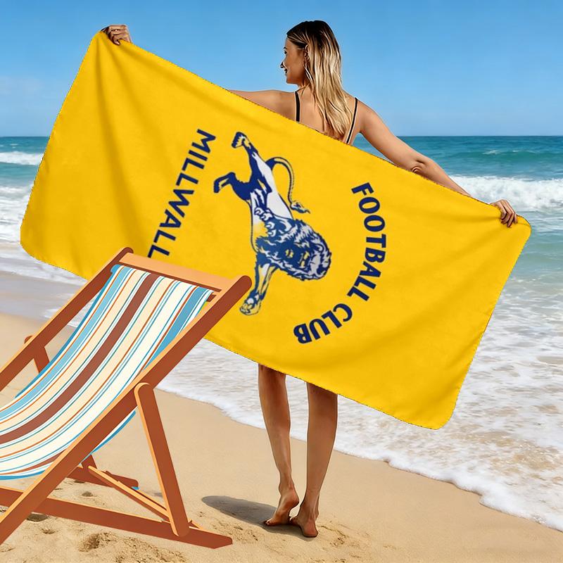 Millwall FC Print Beach Towel, Large Soft Quick Dry Towel for Beach Camping Swimming
