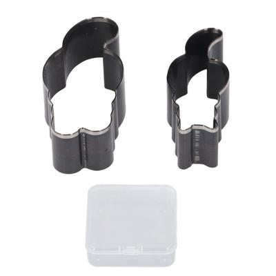 2PCS Hollow Punch Cutter Cat Shaped Cutting Die Alloy Steel Manual Punching Tool Set for Leather