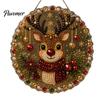 Santa Claus Reindeer Garland Ornaments Christmas Faux Pearl Painting Hanging Ornament Kit, DIY 3D Beads Crafting Kits for Adults Kids Art Craft,