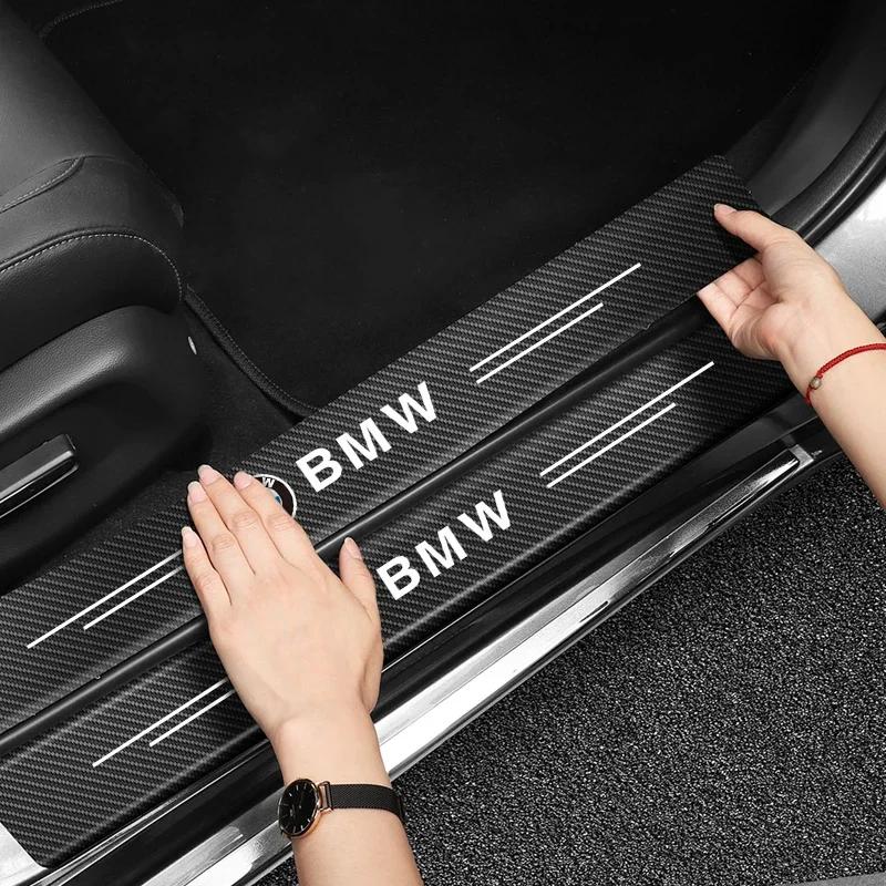 BMW Car Threshold Strip Anti Stepping Leather Protective Sticker For BMW E46 E90 E60 F30 F10 X1 X2 X3 X5 X4 X6 X7 G30 G20 G32 DZ0