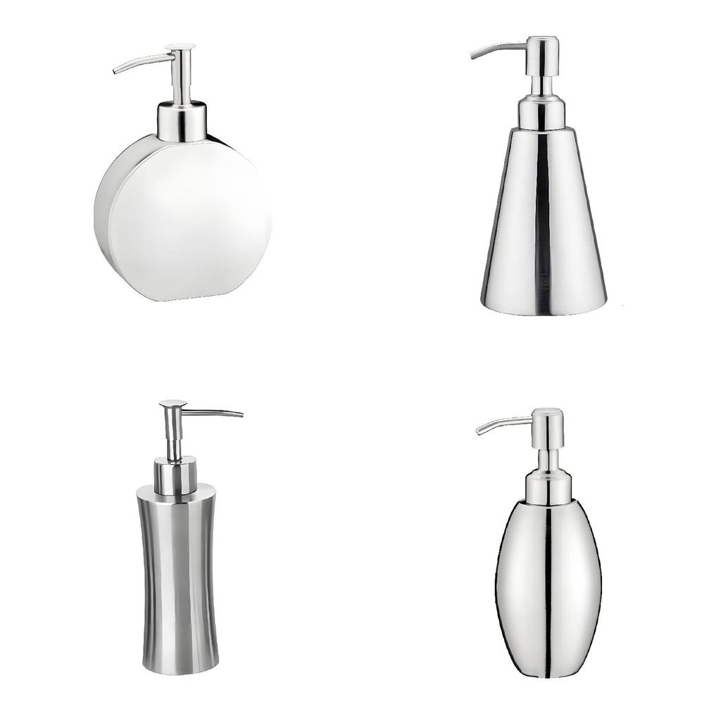 Stainless Steel Soap Dispenser Pump With Hand Press For Bathroom Storage