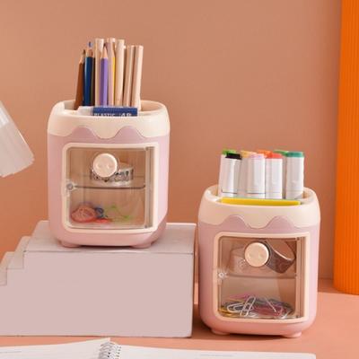 Plastic Pen Barrel Multifunctional Pen Container High Quality Desktop Organizer  Students