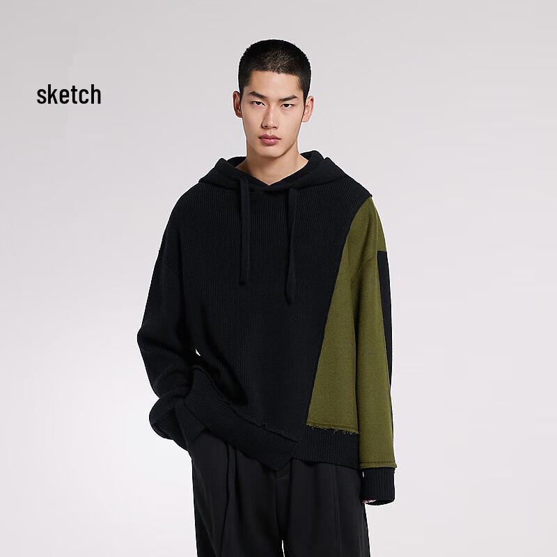 

CROQUIS Men s 2024 Spring Loose Casual Hooded Pullover Sweater S